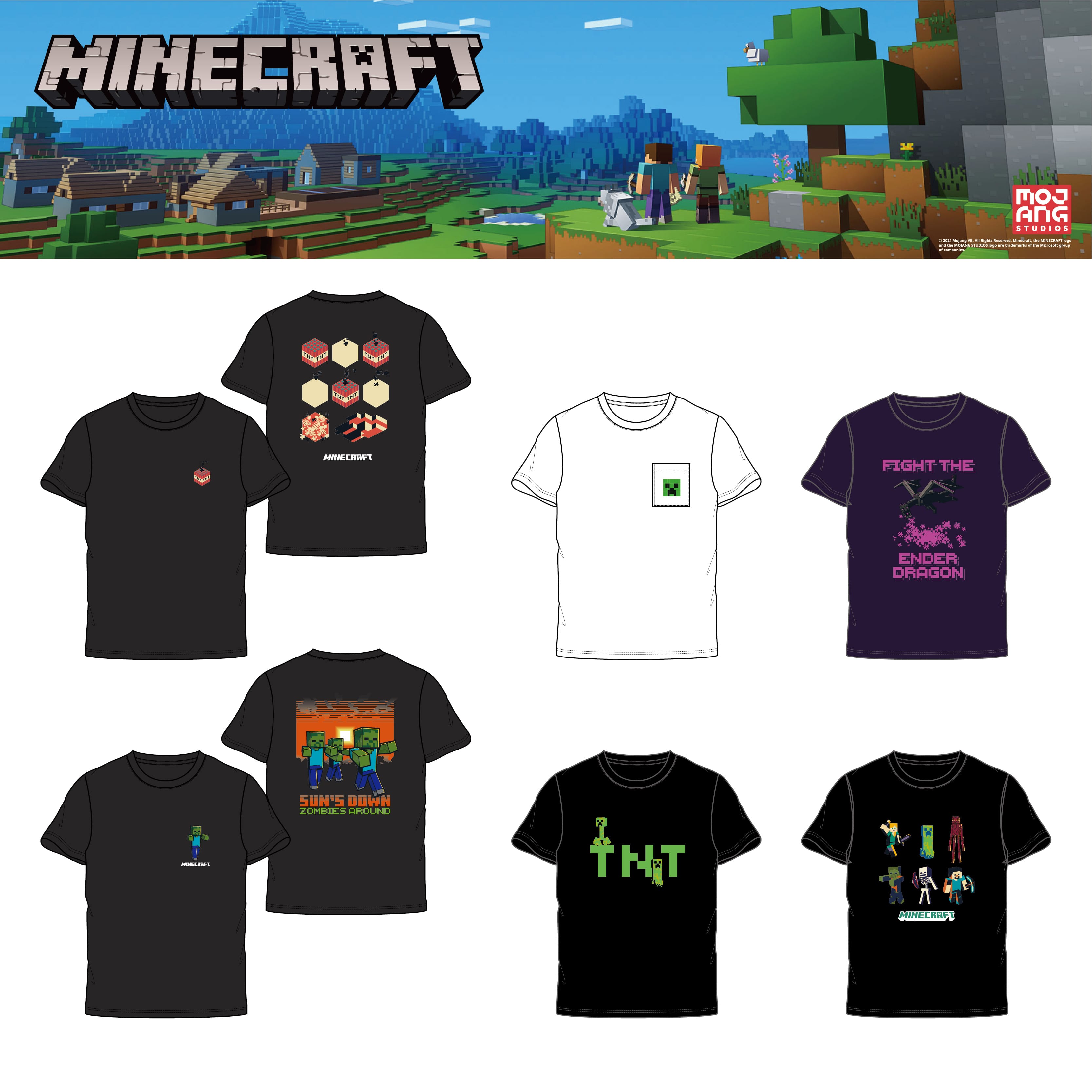 大人気ゲーム Minecraft マインクラフト 公式アパレルが6 18よりヴィレッジヴァンガードで発売決定